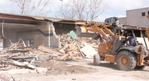 old BC cafeteria demolition