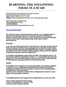 Japan relief email scam