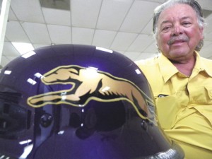 Peter Galvan's helmet