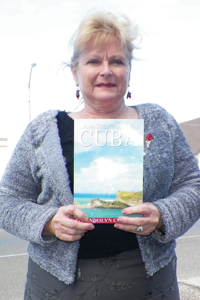 Gwendolyn Cowgill, a local author, is pictured outside the San Benito News office Wednesday afternoon, when she discussed her new book. (Staff photo by Francisco E. Jimenez)