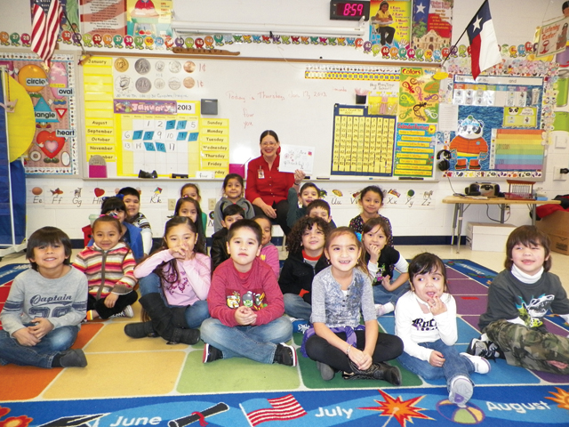 The Judge Oscar De La Fuente Elementary kindergarten class of Bonita Schraut is shown on Thursday. Students in this class helped author a book. (Staff photo by Francisco E. Jimenez)
