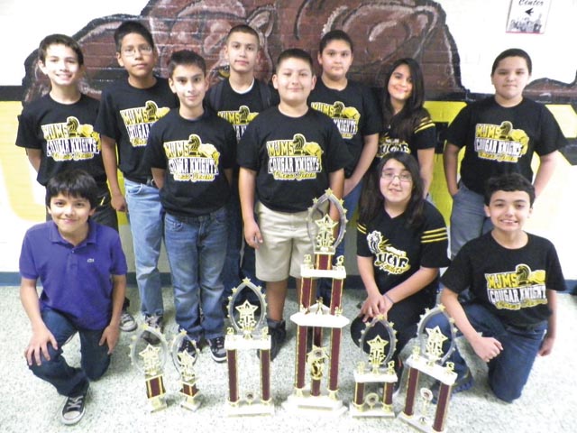 The Miller Jordan Middle School chess team, which recently competed at the Region 8 Chess Tournament in Los Fresnos, is shown. The team – composed of sixth, seventh and eighth graders – took home second place in the Middle School Division. The chess players will compete at the State Chess Tournament to be held in McAllen on Saturday, March 23, and Sunday, March 24. Not pictured are Chess Coach Roberto Miramontes and Chess Sponsor Terry Padilla. (Staff photo by Francisco E. Jimenez)