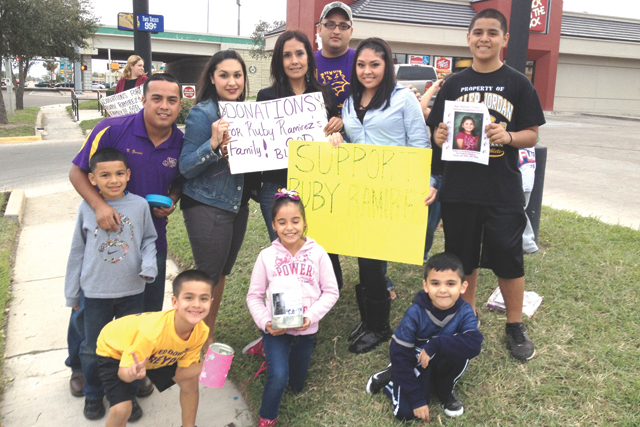 Noe Zavala, who’s pictured (above) with children holding signs asking for donations to support Ruby Ramirez’ family, helped organize the fundraising efforts. Also shown are various scenes from Thursday and Friday. (Staff photos by Francisco E. Jimenez)