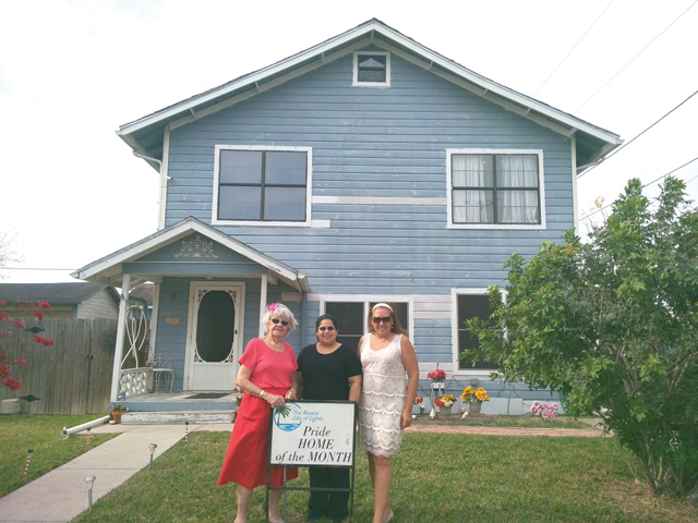 The Montalvo residence, located on the 500 block of E. Heywood St., has been named the San Benito Chamber of Commerce Pride Committee Pride Home of the Month for February. Shown (from l-r) is Pride Committee representative Bertha Wilson, homeowner Melinda Montalvo and Pride Committee representative Debbie Layton. (Staff photo by Michael Rodriguez)