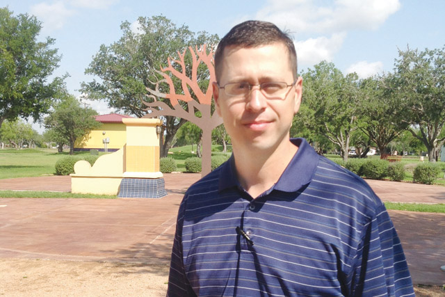 City of San Benito Parks and Recreation Director Mike Canales is seen at the Heavin Memorial Park on Monday. (Staff photo by Michael Rodriguez)