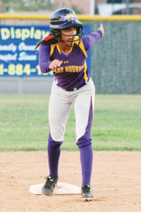 Melanie Ramirez of the San Benito Lady Greyhounds is seen at Friday evening’s game against the San Antonio O’Connor Lady Panthers. (KSBG TV photo by Isabel Alicia Gomez)