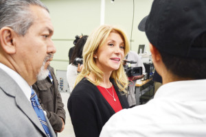 San Benito News photo by Francisco E. Jimenez Gubernatorial candidate Wendy Davis on Wednesday discussed some of the state’s hot-button issues at a meeting on Texas State Technical College in Harlingen.