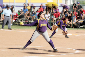 (Photo by Justin Tijerina) Crystal Castillo of the San Benito Lady ’Hounds is pictured showing off some arm strength against Sharyland at home on Saturday. The Lady ’Hounds will now face Los Fresnos in the regional quarterfinals in San Benito on Friday. Game time is at 7 p.m.