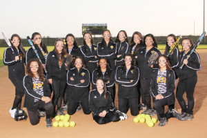 (Courtesy photo) Pictured are the Rio Hondo Lady Bobcats and their Coach Brett Esparza -- all of whom have been recognized this year in the 32-3A All-District selections.