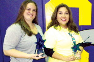 (Photo by Mathew Zuñiga) Mary Tsadi of Gateway to Graduation Academy (left) and Laura D. Taylor of Angela Gerusa Leal Elementary were named the SBCISD Teachers of the Year.