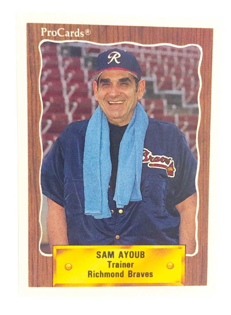 Ayoub  Shown is a 1990 ProCards baseball card featuring San Benito native Sam Ayoub.  (Courtesy photo)